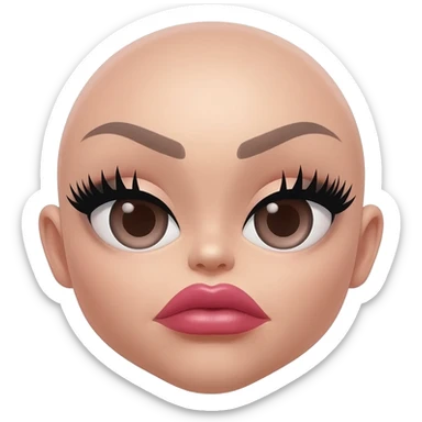 baddie with long nails and lips new like a rund emoji with lashes too sticker