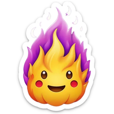 a lua tem que estar dentro do fogo roxo e ser mini sticker