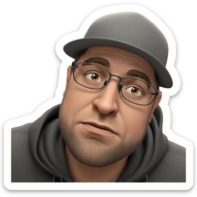 male portrait with glasses sticker