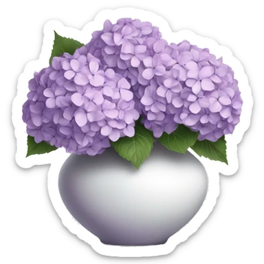 Lilac Hydrangeas in white vase sticker