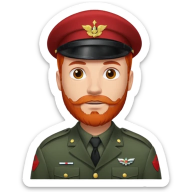 male soldier red hair style and bead sticker