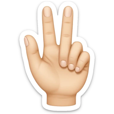 “Emoji-style hand making the letter ‘C’, with the index finger slightly curved. Clean, simple design, smooth shapes, neutral skin tone. White or transparent background, high resolution.” sticker