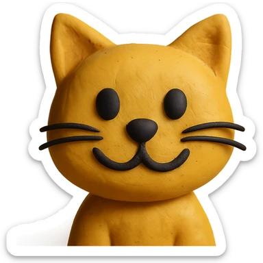 A cute cat emoji in the style of claymation. sticker