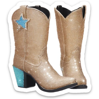 Diamond bedazzled glitter cowboy boots Betsy Johnson sticker