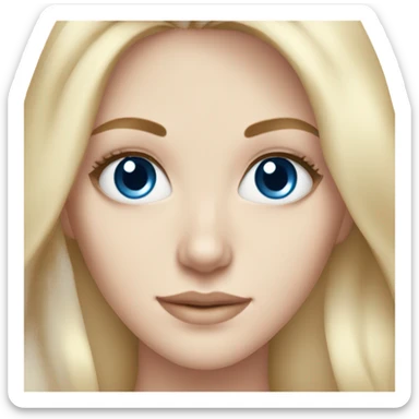 Pretty white girl with blue eyes skincare sticker