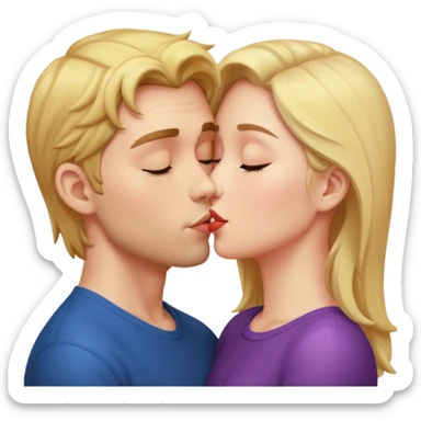 Two people kissing passionately sticker