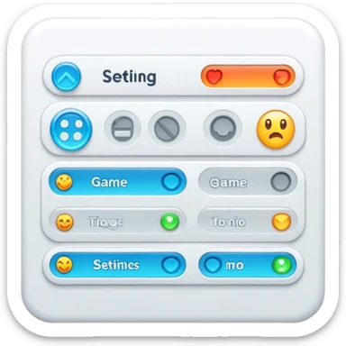 Video game graphics settings menu with toggles and sliders sticker