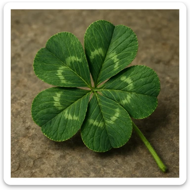 four leaf clover, natural texture, realism style sticker