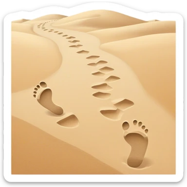 **Baby footsteps lead ahead of larger ones**, as if guiding the adult forward.  sticker