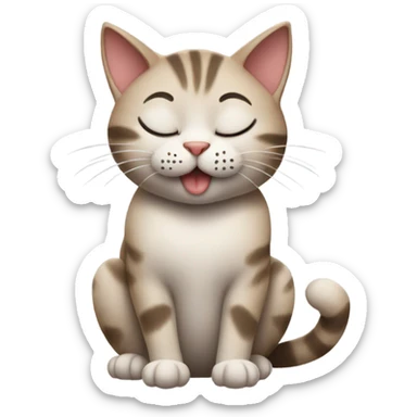 Cat closed eyes blowing a heart kiss sticker