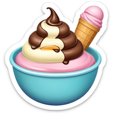 ice cream bow sticker