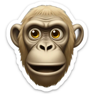 hypnotized ape beige sticker