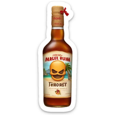 Malibu rum with a bow sticker