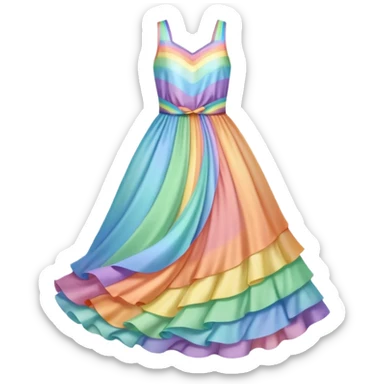 Rainbow pastel dress sticker