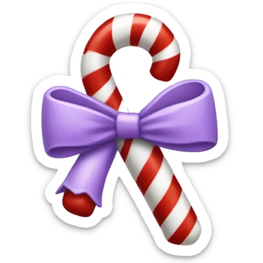 Lilac Candy cane with a Lilac bow sticker