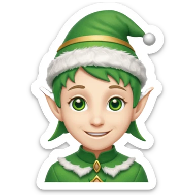 christmas elf head sticker