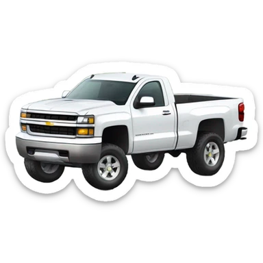 Single cab white Silverado suspension lowered sticker