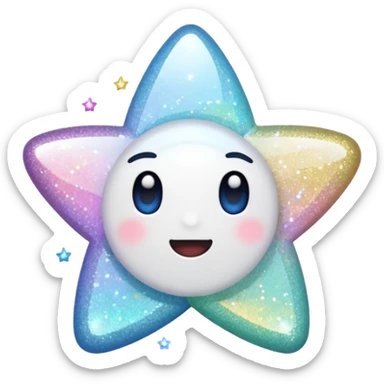 white glory glitter sticker