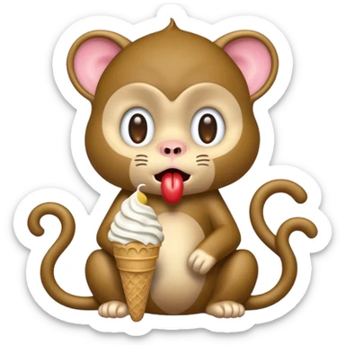 kitty cry beacuse a monkey stole his ice cream sticker