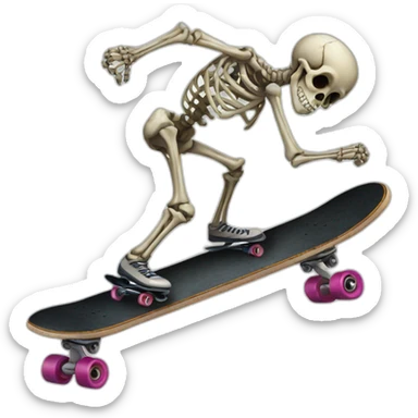 Skeletons on a skate sticker