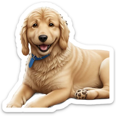 realistic dog on couch sticker