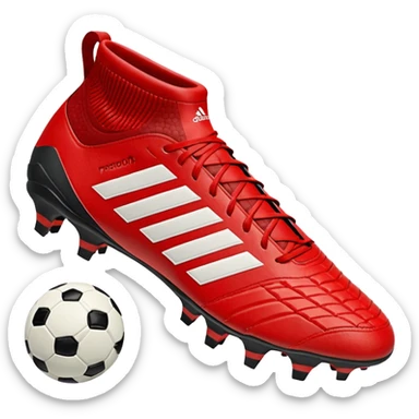 red Adidas Predator football boot sticker