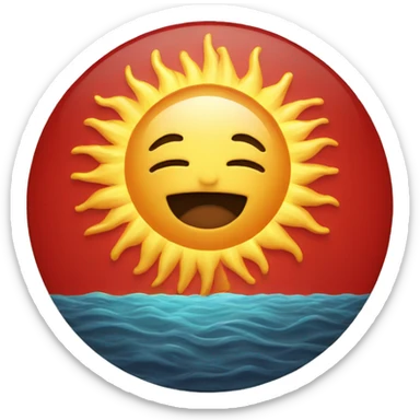 sun over a red ocean sticker