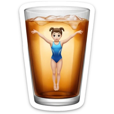 Gymnast inside a drink sticker
