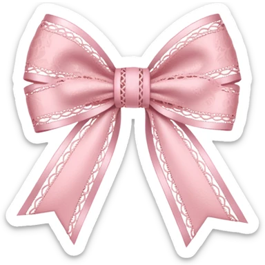 a baby pink lace ribbon bow sticker
