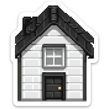 tiny simple modern house icon, contemporary color scheme, sleek design, minimal details, small size sticker