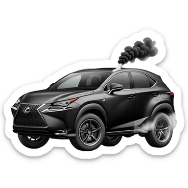 black lexus Nx doing a burnout sticker