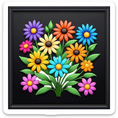 Frame with flowers sticker