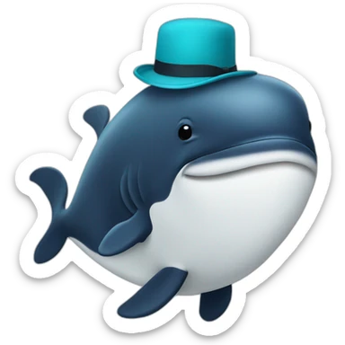whale with hat sticker