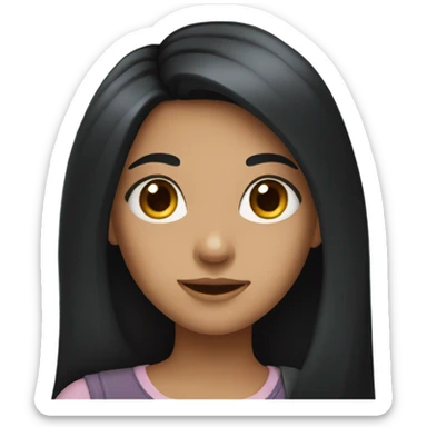 girl with long black hair  sticker