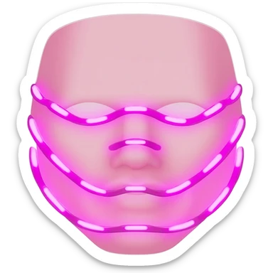pink led face mask sticker
