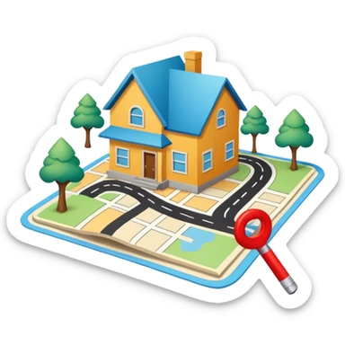 road map with home on it sticker
