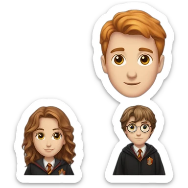 Harry potter et hermione et ron sticker
