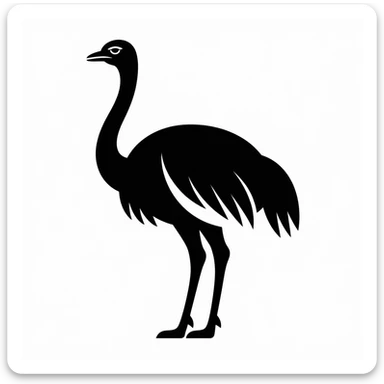 Ostrich icon black silhouette sticker