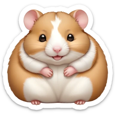 Meme-Worthy Cute Sleeping Brown and White Banded Hamster Portrait Emoji, Head resting peacefully with a contented smile, showcasing a delightfully compact build and a luxuriously soft banded fur of brown and white, eyes shut in a serene nap, Simplified yet hilariously adorable features, highly detailed, glowing with a soft, drowsy light, high shine, relaxed and utterly lovable, stylized with an air of playful laziness, bright and heartwarming, soft glowing outline, capturing the essence of a comically sleepy hamster, so meme-worthy it feels like it could instantly become the next viral sensation of adorable slumber! sticker