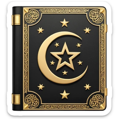Closed Quran with the Islamic Symbol on it (moon and star) sticker