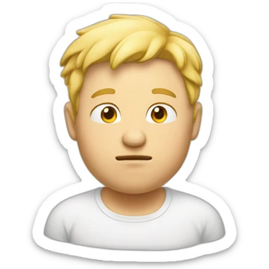 blond fat guy face smell finger sticker