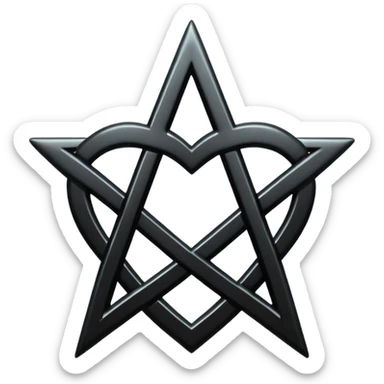 Black heartagram sticker