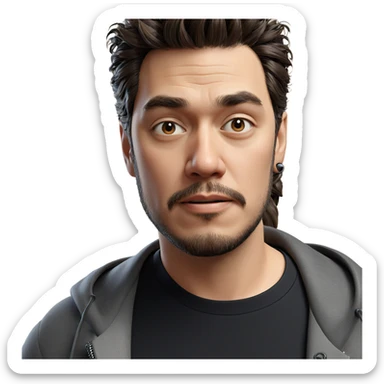 stylish male portrait with beard sticker