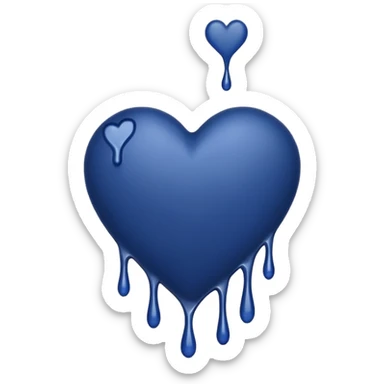 Bleeding navy blue heart  sticker