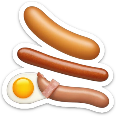 Two eggs and a big sausage sticker