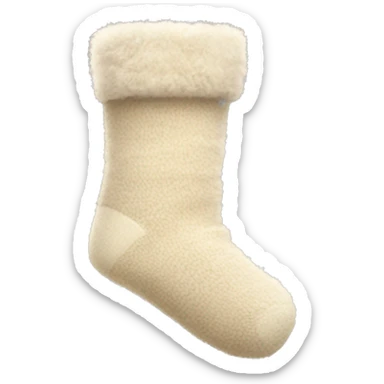 Beige fluffy winter sock sticker
