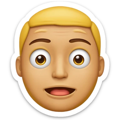 a yellow male emoji with a closed mouth sticker