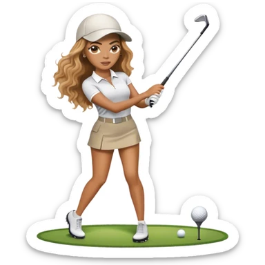 Beyonce playing golf sticker