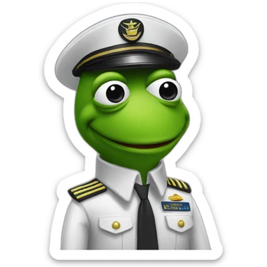 kermit as airline pilot sticker
