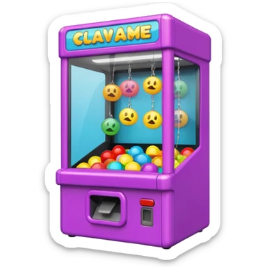 Claw machine arcade game sticker
